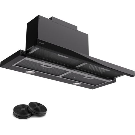 Klarstein Hotte Aspirante 90 cm, Hotte Aspirante Silencieuse, Hotte de Cuisine 90cm avec Lampes LED, Débit d'Air Puissant 305 m³/h, Hotte avec Évacuation, Filtre à Graisse en Aluminium (1/5)