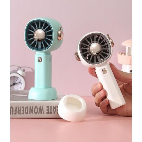 FGNS. (2 Pieces) Handheld Fan with Stand, Pocket Fan with 3 Speeds, Lithium Battery Portable Fan, Mini USB Rechargeable Fan, Personal Battery Powered Fan for Office, Outdoors, School, Work, Camping, e (1/5)