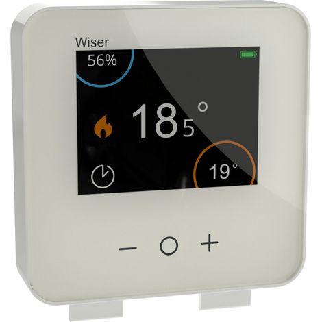 Schneider Electric – Thermostat d'ambiance connecté CCTFR6400 – Régulation précise – Pilotage à distance – Compatible Zigbee 2,4 GHz – Blanc (1/8)