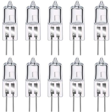 Ampoules halogènes G4 20W 12V, blanc chaud 2800K, gradable capsule transparente 10 pièces (1/4)