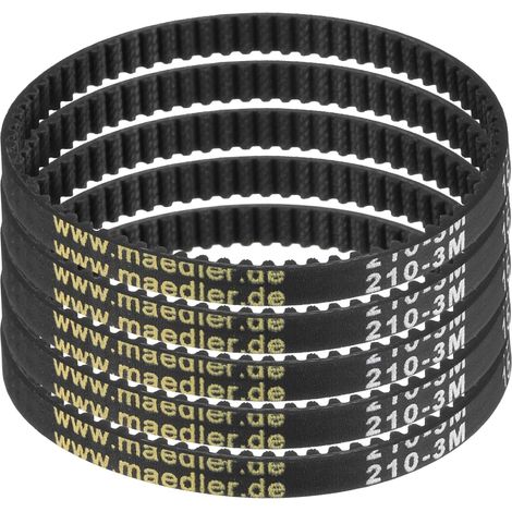 5pcs HTD-3M Rubber Timing Belt 70 Teeth, 210mm Pitch Length x 6mm Width x 2.4mm Height, Closed Loop Pulley Belt (1/5)