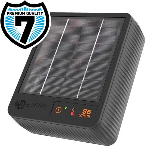 Electrificateur Gallagher S6 avec batterie au lithium incluse 3,2 V - 6 Ah idéal pour les clôtures portables jusqu'à 0,5 km