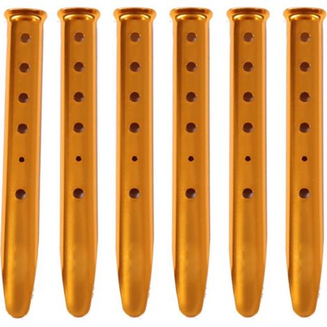 Sardines Camping 31 cm Piquets de Tente en Alliage d'Aluminium Piquet de Sable Fixation 6 Pièces pour Randonnée Auvent Bâche (Orange) (1/3)