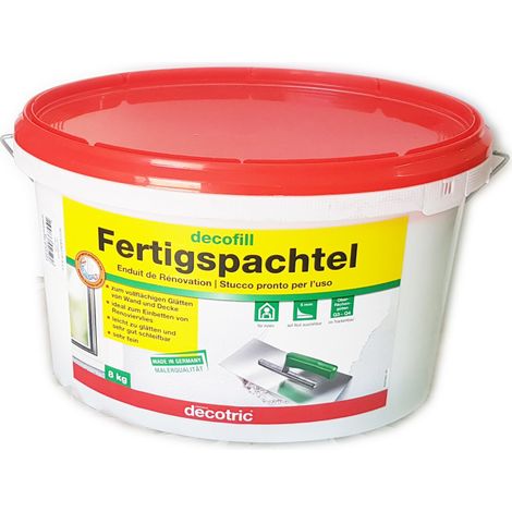 Decofill 8 kg Fertigspachtel FS5 stucco bianco pronto all'uso per interni altamente traspirante professionale (1/3)