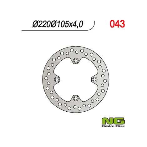 Disco de freno trasero NG 220x105x4 mm Honda/Suzuki 1991-2017
