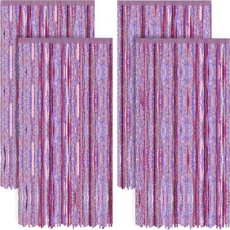 Lot de 4 Rideau Paillette,1x2m Aluminium,Réutilisable,Décoration Fête,Mariage,Noël