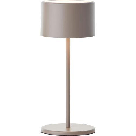 Lampe de table LED à batterie BRILLIANT Helio, 2 W, 210 lm, 3000 K, métal, taupe
