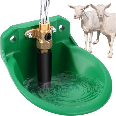 Abreuvoir automatique pour moutons, mangeoires avec trous de drainage, alimentation en eau automatique pour chevaux, bovins, moutons, porcs et chiens (vert).
