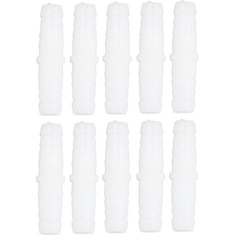 Lot de 10 raccords cannelés droits et égaux pour tuyaux d'arrosage en plastique, adaptateurs union 9-9 mm
