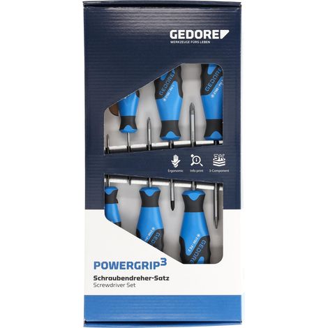 Gedore Officina e meccanica Kit cacciaviti 6 parti Croce Phillips, Croce Pozidriv (1/4)