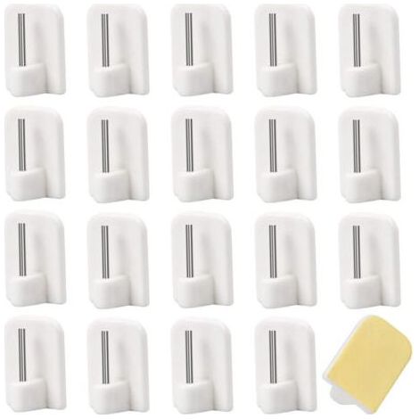 Lot de 50 crochets adhésifs pour tringle à rideaux, supports pour tringle à rideaux de salle de bain, cuisine, chambre (1/5)