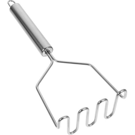 Pilon à Purée Inox Multifonction, Manche Anti-Dérapant pour Légumes Racines Haricots Avocats Fruits Noix (1/4)