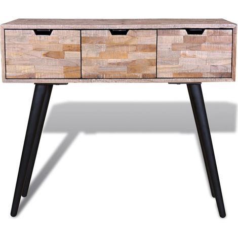 Maison Exclusive - Tavolo Consolle con 3 Cassetti in Legno di Recupero di Teak