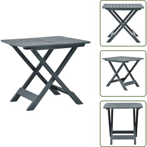 Table pliable de jardin Vert 79x72x70 cm Plastique - Table De Jardin - Table Pliante - Mobilier De Jardin - Table Bistrot - Table Extérieure (1/5)