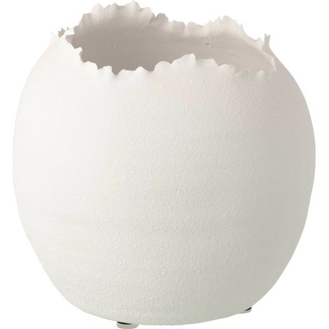 Cache pot irrégulier blanc en poterie - Blanc (1/4)