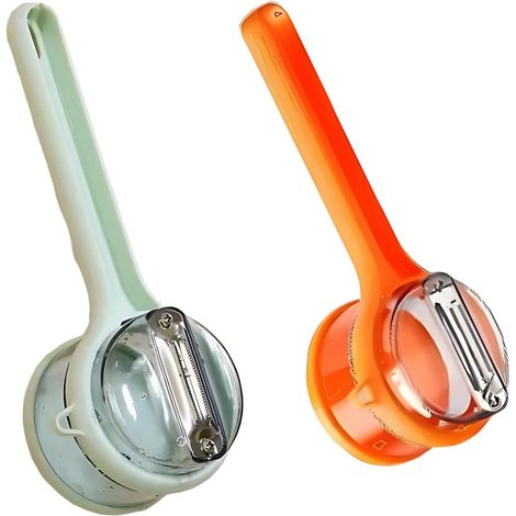 Éplucheur légumes inox lot 2 avec réservoir pomme multicolore usage domestique équipement maison (1/5)