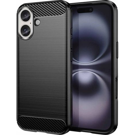 Custodia per iPhone 17 in carbonio, cover posteriore nera + vetro (1/5)