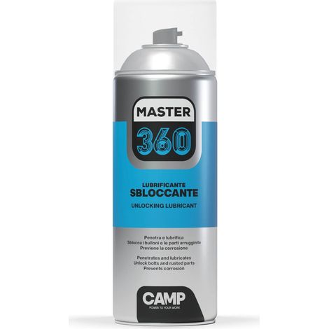 CAMP Master 360- Lubrificante Supersbloccante Spray a Elevato Potere Penetrante, Ideale per Lubrificare Viti Bulloni e Dadi, Protegge da Umidità, Ruggine e Congelamento e Previene la Corrosione, 400ml (1/2)