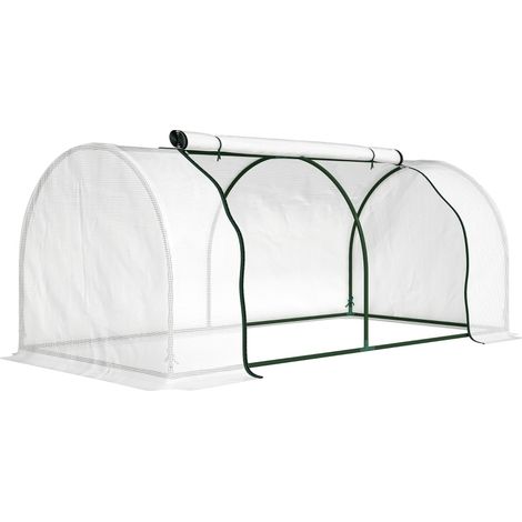 Invernadero de jardín de acero con cubierta de PE blanca 200 x 100 x 80 cm MODENUIT (1/5)