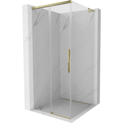 Mexen Rox L cabina doccia scorrevole 90 x 90 cm, trasparente, oro - 8C2L-090-090-50-00