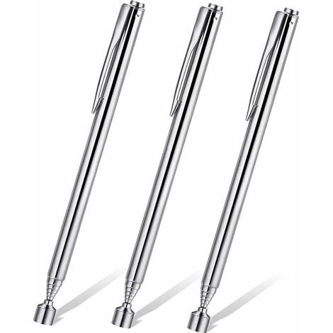 3 Stück magnetische Teleskopwerkzeuge, Aufnahmemagnet, tragbare ausziehbare magnetische Teleskopstange, magnetische Aufnahmeverlängerungsstange, Teleskopstangen mit Taschenclip (1/4)
