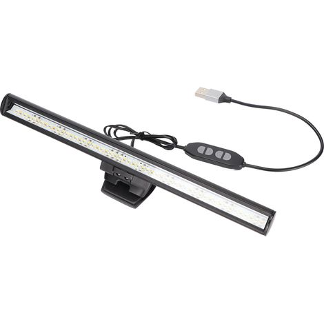 Barre lumineuse USB pour écran PC portable - 3 teintes de couleur, 10 intensités lumineuses, réglable sans éblouissement