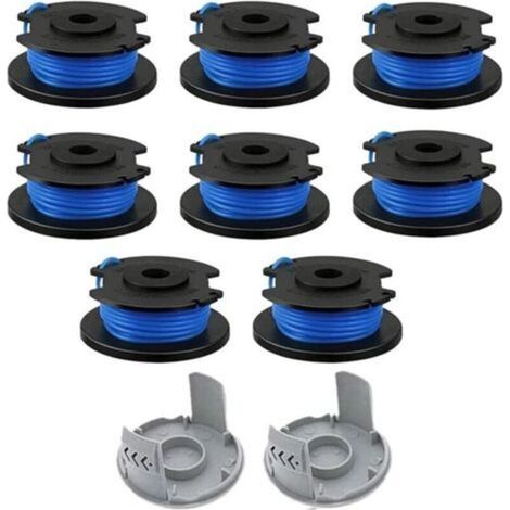 10 Pièces Bobine de Rechange pour Débroussailleuse,fil Bobine Coupe Bordure,Compatible Avec Ryobi One + AC14RL3A-18V 24V 40V,Coupe-fil Sans Fil Line 11ft,8 Bobines + 2 Capuchons de Coupe (1/4)