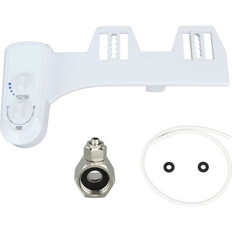 Bidetbefestigung, selbstreinigender Bidet-WC-Sitz mit zwei verstellbaren Düsen, Kaltwasserdruck und Bidet-Duschkopf (3/8") (1/5)