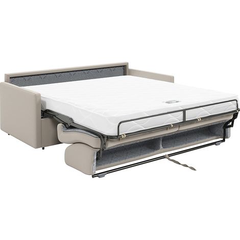 Canapé 3 places convertible express en tissu beige - Couchage 140 cm - Matelas 14 cm CALIFE (1/2)