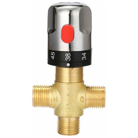 Pair Thermostat-Duschmischer, einstellbarer Thermostat-Badmischer, Messing-Wassermischer, Mischventil für Warm-/Kaltwasser, Temperaturregelventil – Typ 3 (1/5)