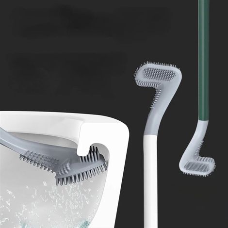 Brosse de toilette créative en forme de golf, à fixer au mur avec colle souple, sans coin, à long manche, livraison directe (Taille : Blanc) (1/4)