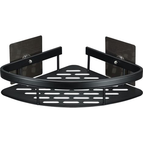 Badezimmerregal – Dreieckiges Eckregal – 22 x 29 x 5,5 cm, (Schwarz) 1 Stück
