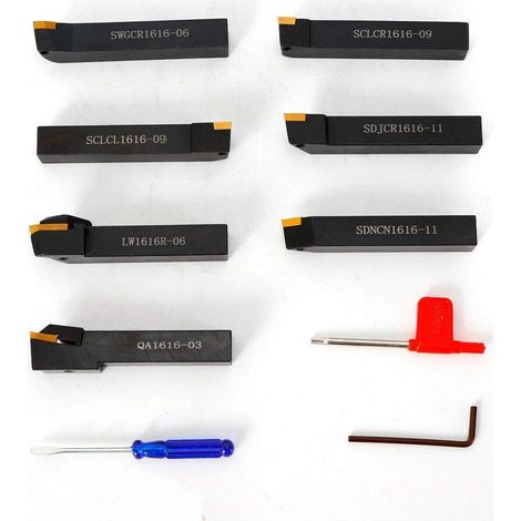 Lot de 7 burins de tournage CNC en métal dur 16 mm avec embouts en carbure rotatifs CNC (1/5)