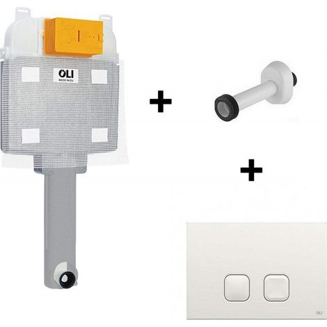 Kit cassetta incasso per bonus idrico WC con placca colore bianco e cannotto Oli Plus KITOLI74BI (1/4)