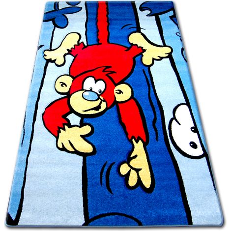 Carpet children HAPPY C176 blue Monkey blue 240x330 cm