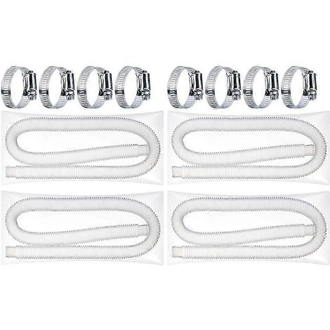 Tuyau de remplacement pour piscine, 150 x 3,2 cm, orifice de vidange durable, 4 tubes, 8 boucles (1/5)