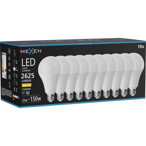 Mexen Nova 10x Ampoule LED E27, A95, 25W, Chaude - 3000K, 2625 lm - L100-E27-2530-01x10 (1/3)