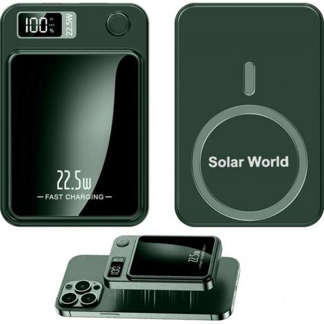 Externer Akku mit 10.000 mAh und MagSafe 15 W – Kompaktes Design – Magnetisch – Kompatibel mit iPhone 12/13/14/15/16/17 – Kabelloser externer Akku (1/5)