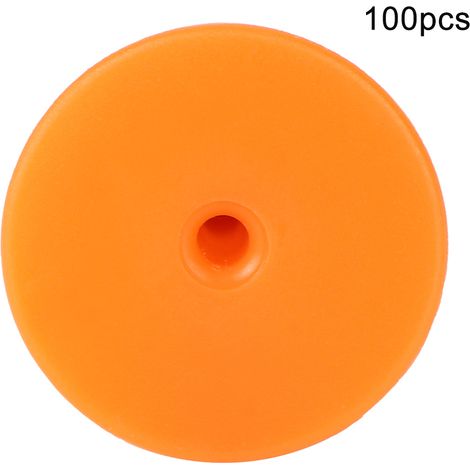 100 étiquettes auriculaires orange rondes 30x30mm pour marquage du bétail - Accessoire identification pour porc vache mouton (1/5)