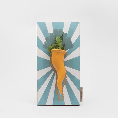 Pianta grassa Succulenta ceramica Made in Italy Cornetto Radiale - Turchese