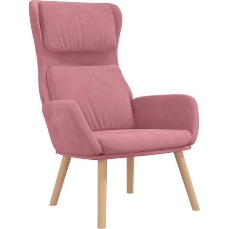Chaise de relaxation Rose Velours (1/5)