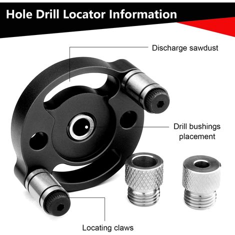 Guida per trapano, porta boccole da 3/4/5/6/7/8/9/10 mm, maschera di foratura, localizzatore di punzoni per lavorazione del legno, utensile per falegnameria, per guida per trapano per lavori verticali (1/4)