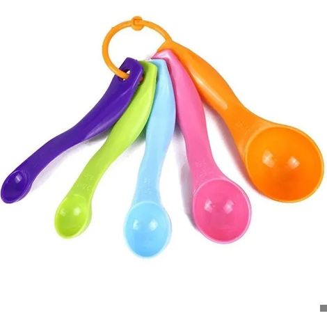 Cuillères doseuses, ensemble de 5 tasses et cuillères doseuses en plastique colorées, tasses doseuses de différentes tailles