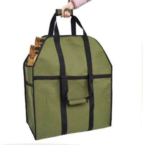 [NEVER USED] Firewood Storage Bag, Heavy Duty Oxford Fireplace Wood Stove Log Carrier Bag, Large Capacity Storage Bag