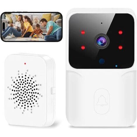BUNTHAUS Sonnette Vidéo sans Fil 1080p avec Vision Nuit HD  Détection Intelligente Humaine, Notification Anti-Vol Instantanée, Intercom bidirectionnel,Compatible Alexa/Google Home,Maison/Appartement