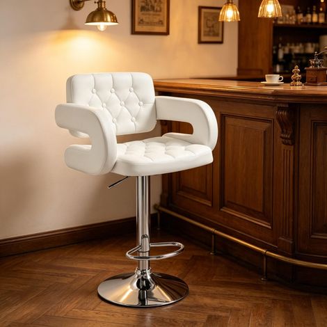 Chaise réglable en hauteur confortable, tabouret de bar avec accoudoirs et dossier, chaise de travail pratique (avec chaise uniquement) (1/5)