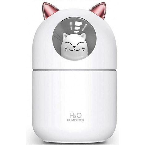 Humidificateur à brume fraîche silencieux avec veilleuse, motif chat adorable, purificateur d'air pour la maison, idéal pour les chambres de bébé, facile à nettoyer et silencieux. (1/4)