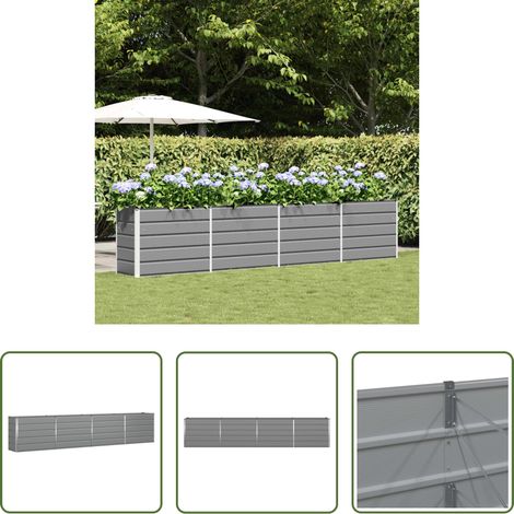 Pot industriel - Jardinière Gris clair 480 x 50 x 45 cm Acier galvanisé (1/5)