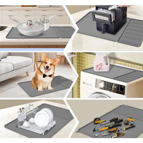 Tapis de bar en silicone pour cafetière - Résistant à la chaleur et antidérapant Le noir (1/5)
