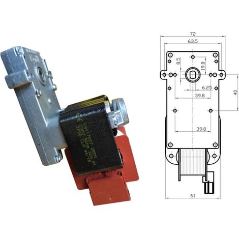 MOTORIDUTTORE STUFA A PELLET EDIL KAMIN KENTA K9117057 - PACCO 40mm perno 8,5mm
